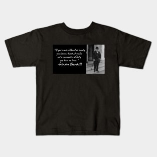 Wise Quote 8 - Winston Churchill Kids T-Shirt